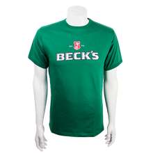 Laden Sie das Bild in den Galerie-Viewer, grünes T-Shirt mit Becks Logo